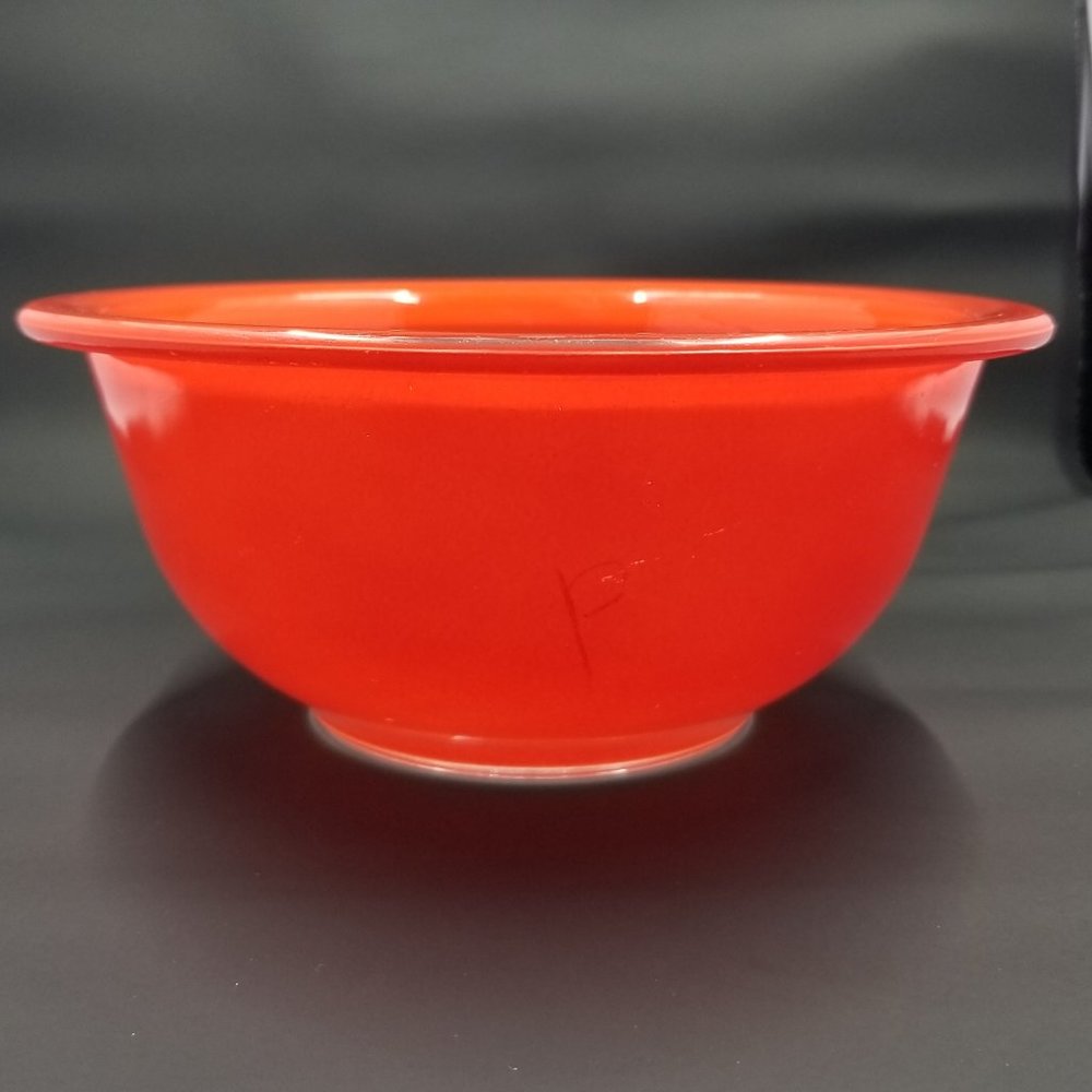 PYREX 322 1L Red Mixing Bowl Clear Bottom Vintage 1980s [ 1st of 2 ]